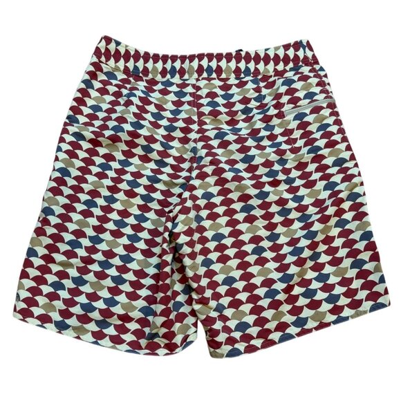 Patagonia Mens Swim Trunks Size 33 Nylon Scallop Print Red/Yellow - Picture 3 of 7